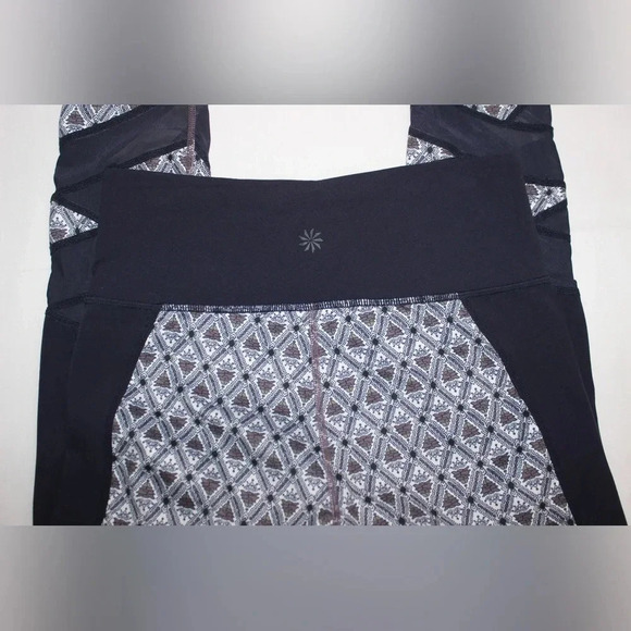 Women’s Athleta Mantra Mosaic Mesh Cropped High Rise Activewear Leggings Small - Picture 6 of 13